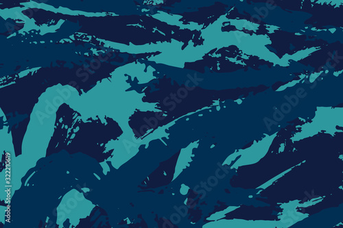 Abstract multicolored image, made with a brush and paints. You can use it as an interesting background or on your banner. Handmade dirty shabby smears of blue colour. Eps vector illustration.