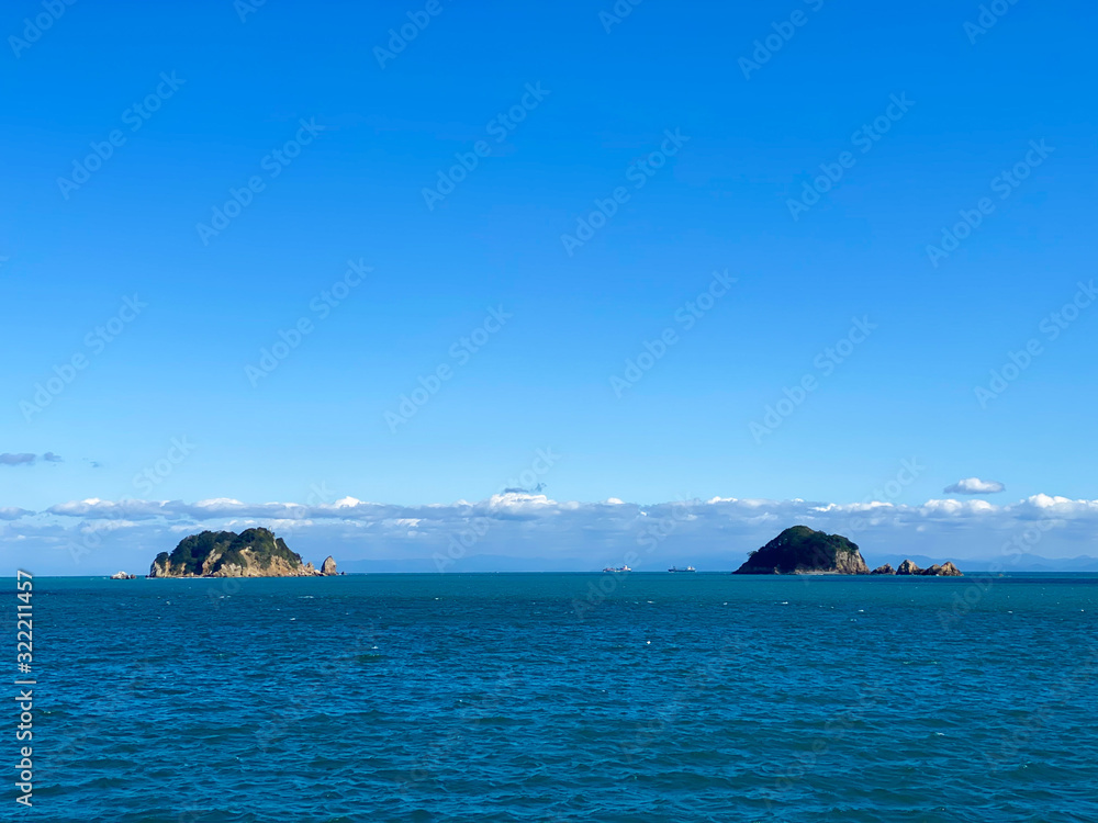 Japanese island and sea view. Japanese island and sea view.