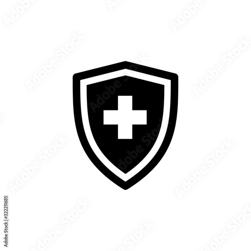 shield and check plus icon design vector logo template EPS 10
