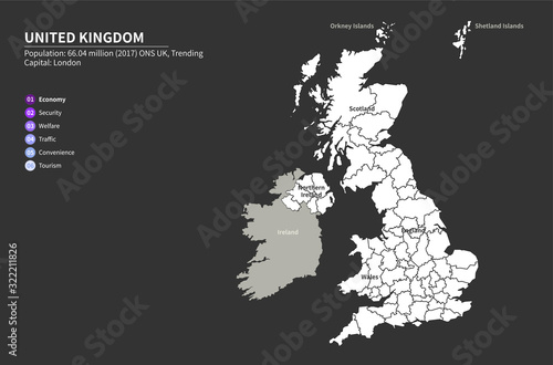 england map. graphic vector of united kingdom map. uk map. europe country map