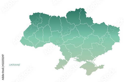 graphic vector map of ukraine. ukraine map. europe country map.