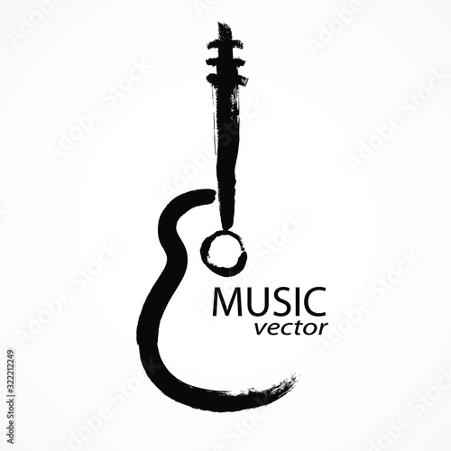 guitar brush shape calligraphy