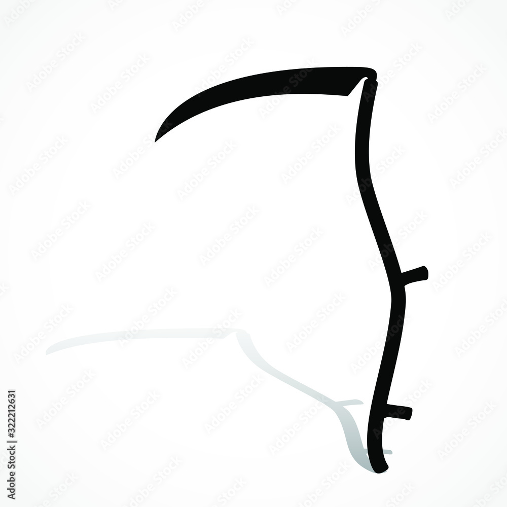 silhouette scythe with shadow/ silhouette scythe with shadow/