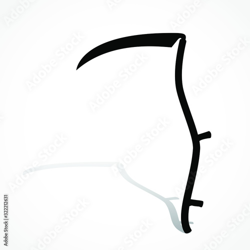 silhouette scythe with shadow/ photo