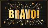 Bravo golden banner Vector illustration