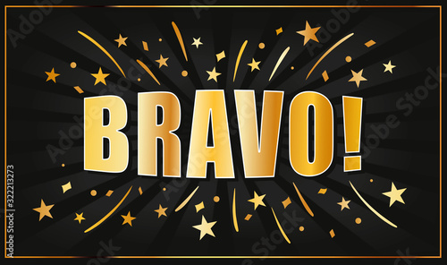 Bravo golden banner Vector illustration