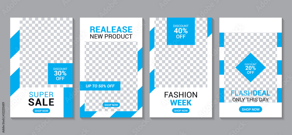 set of modern slides fashion sale social media & digital marketing post banner template. vol 47