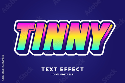 Tinny text effect, editable text