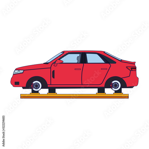 stranded car icon, colorful design