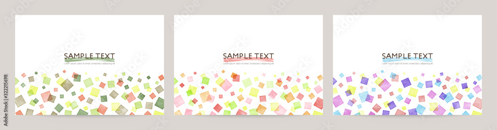 Fototapeta watercolor colorful square pattern decorations