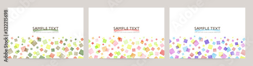 Fototapeta Set of colorful vector watercolor backgrounds with white space for text. Set of cards for wedding, greetings, birthday. backgrounds for web banners design.