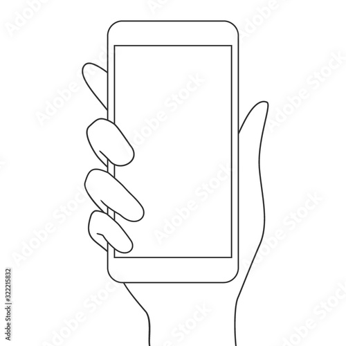 Hand holding smartphone
