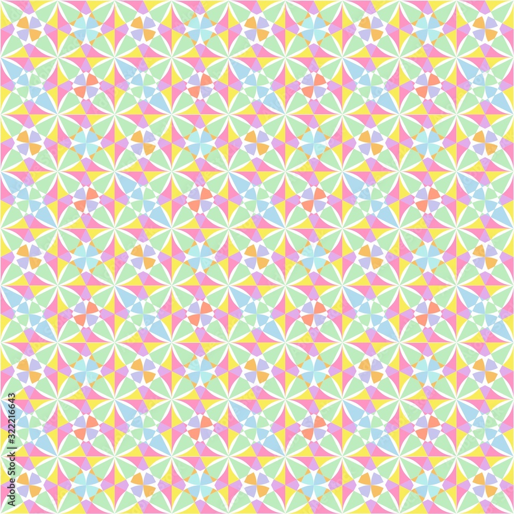 Fototapeta premium Colorful ofSeamless Pattern With Flowers, Abstract, Illustrator Floral Pattern Wallpaper 