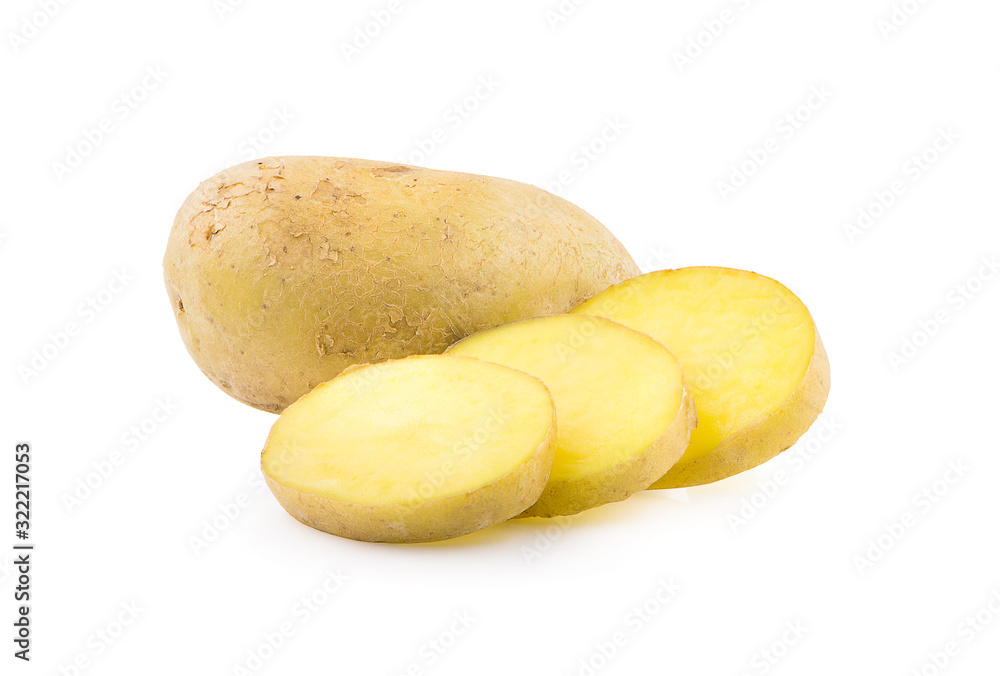 sliced potato an isolated on white background sliced potato an isolated on white background