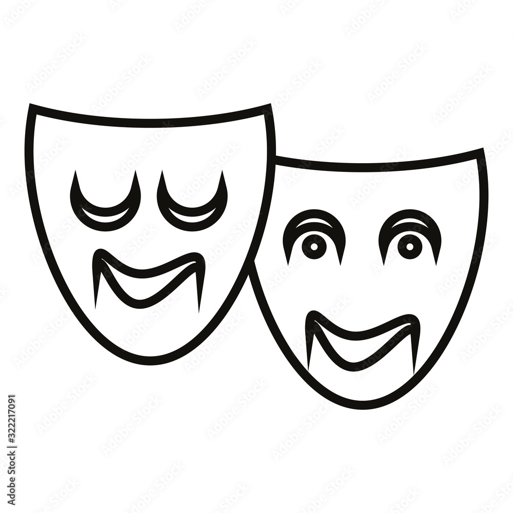 theater mask icon design vector logo template EPS 10 theater mask icon design vector logo template EPS 10