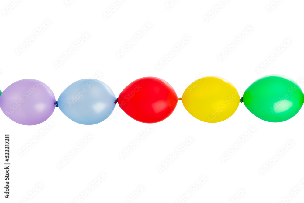 festive multicolor linear balloons, isolated on white festive multicolor linear balloons, isolated on white