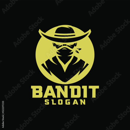 Fototapeta Naklejka Na Ścianę i Meble -  bandit character logo icon design cartoon