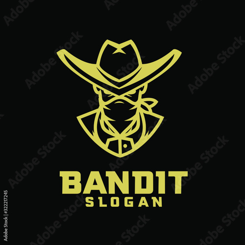 bandit character logo icon design cartoon