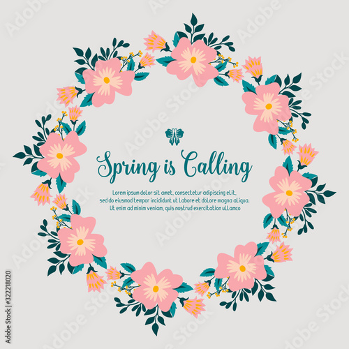 Ornate Pattern of leaf and flower frame, for spring calling greeting card template concept. Vector © StockFloral