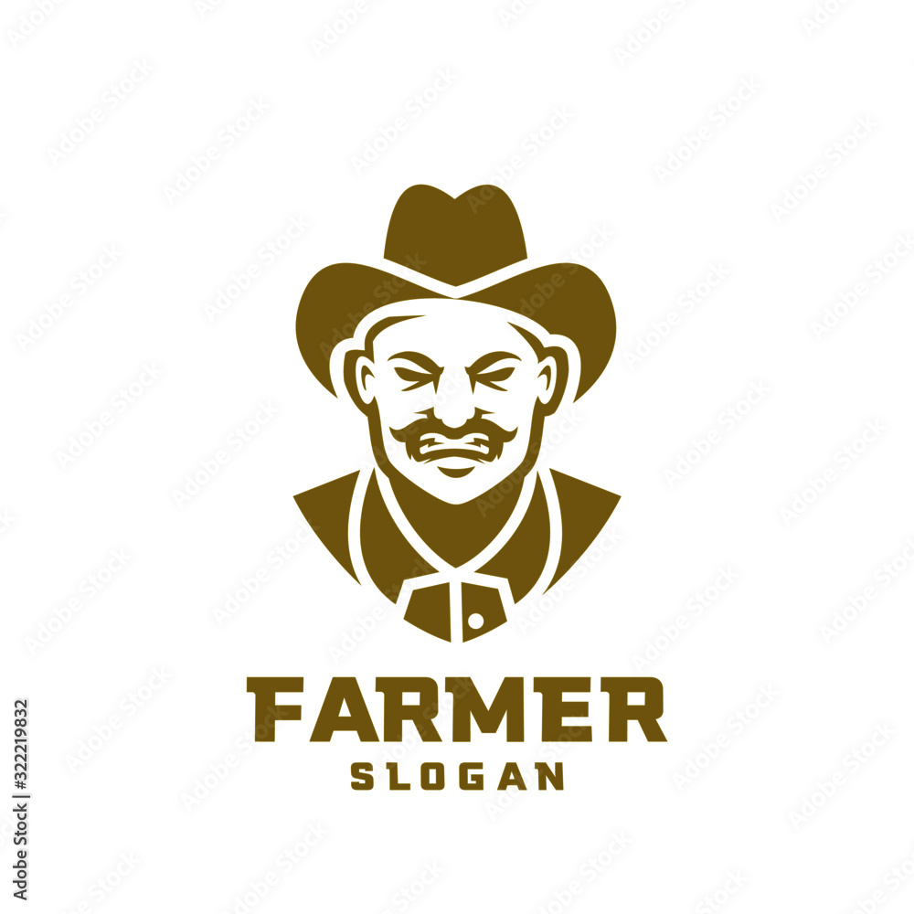Columbia south america farmer character logo icon design cartoon with black background	