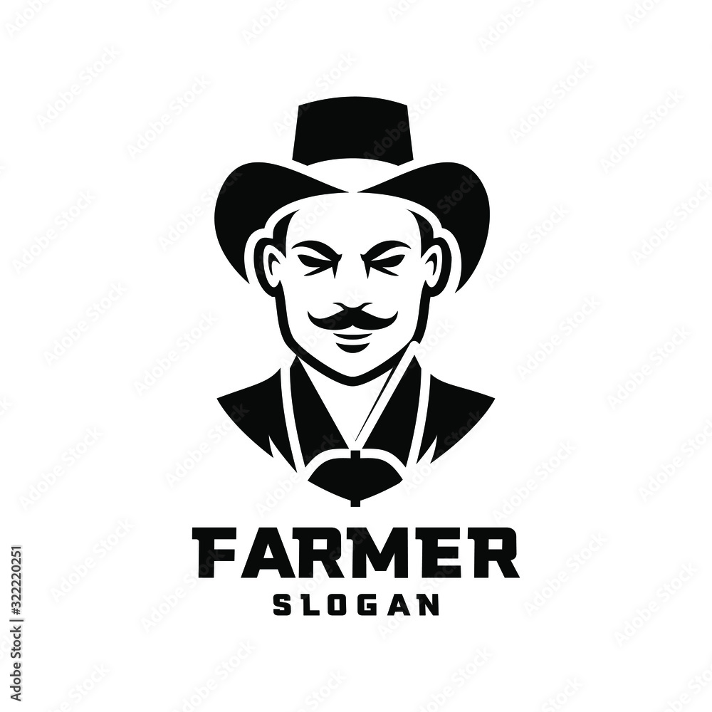 black white Columbia south america farmer character logo icon design cartoon black white Columbia south america farmer character logo icon design cartoon