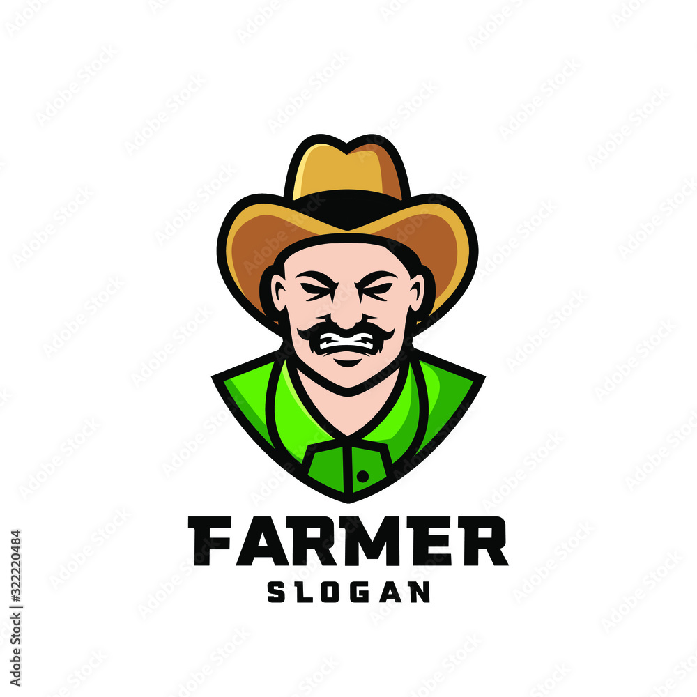 Columbia south america farmer character logo icon design cartoon Columbia south america farmer character logo icon design cartoon