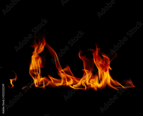 Fire flames black background