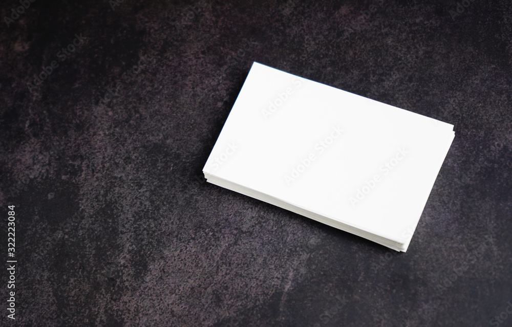 Mockup white business card on black background. Mockup white business card on black background.