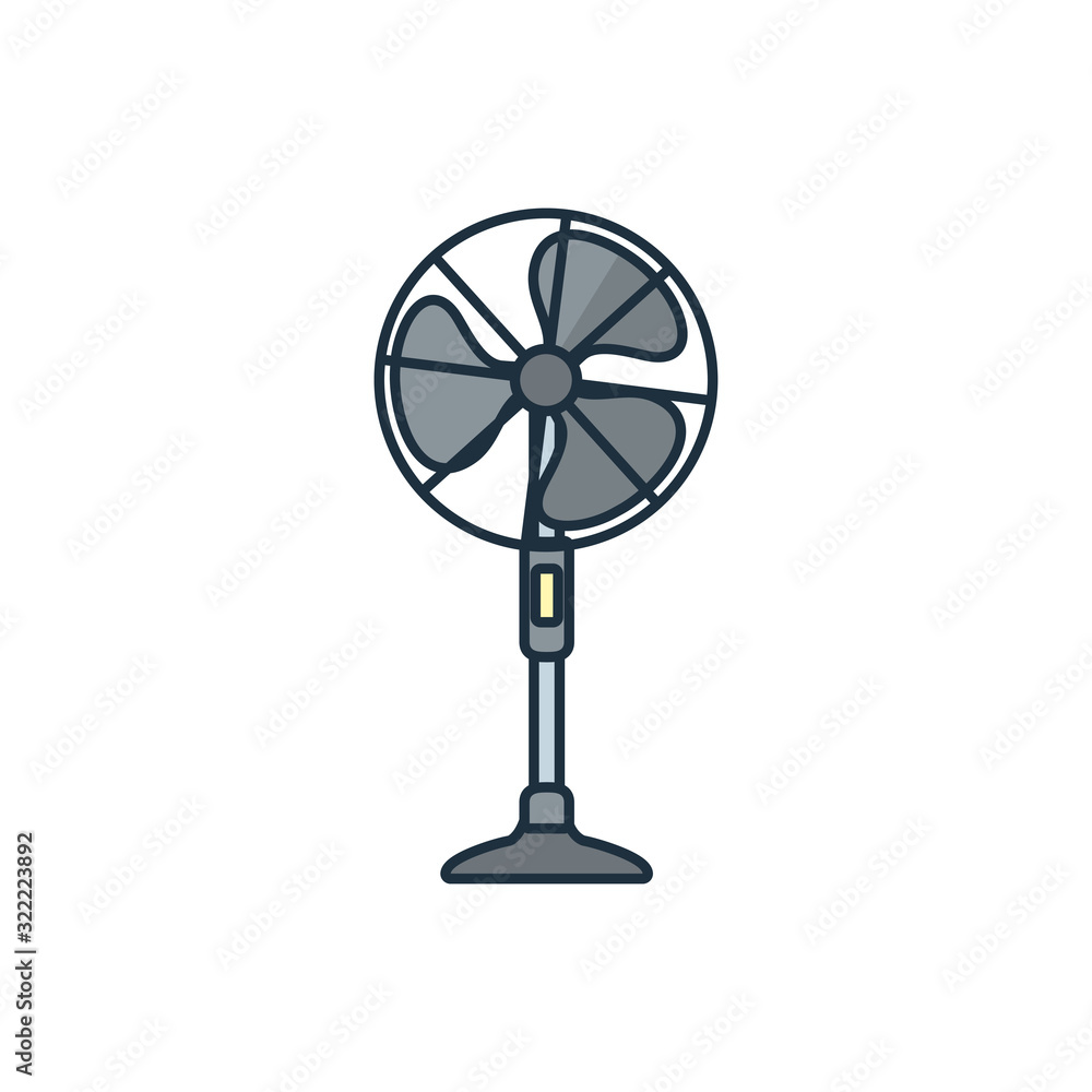 Isolated fan appliance line and fill icon vector design Isolated fan appliance line and fill icon vector design
