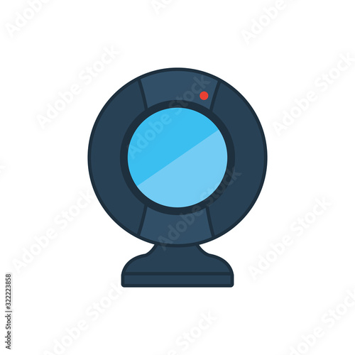 Cctv camera line and fill icon vector design