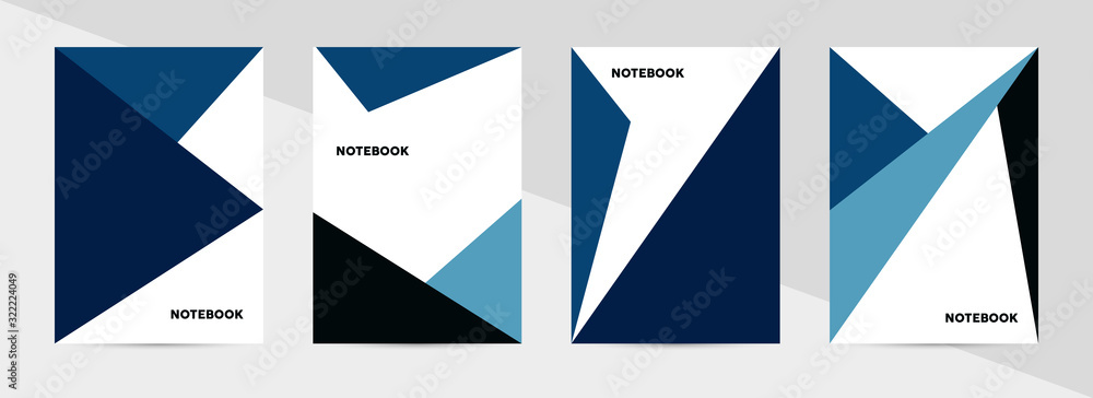 Book cover template, triangle background. Vector illustration. .