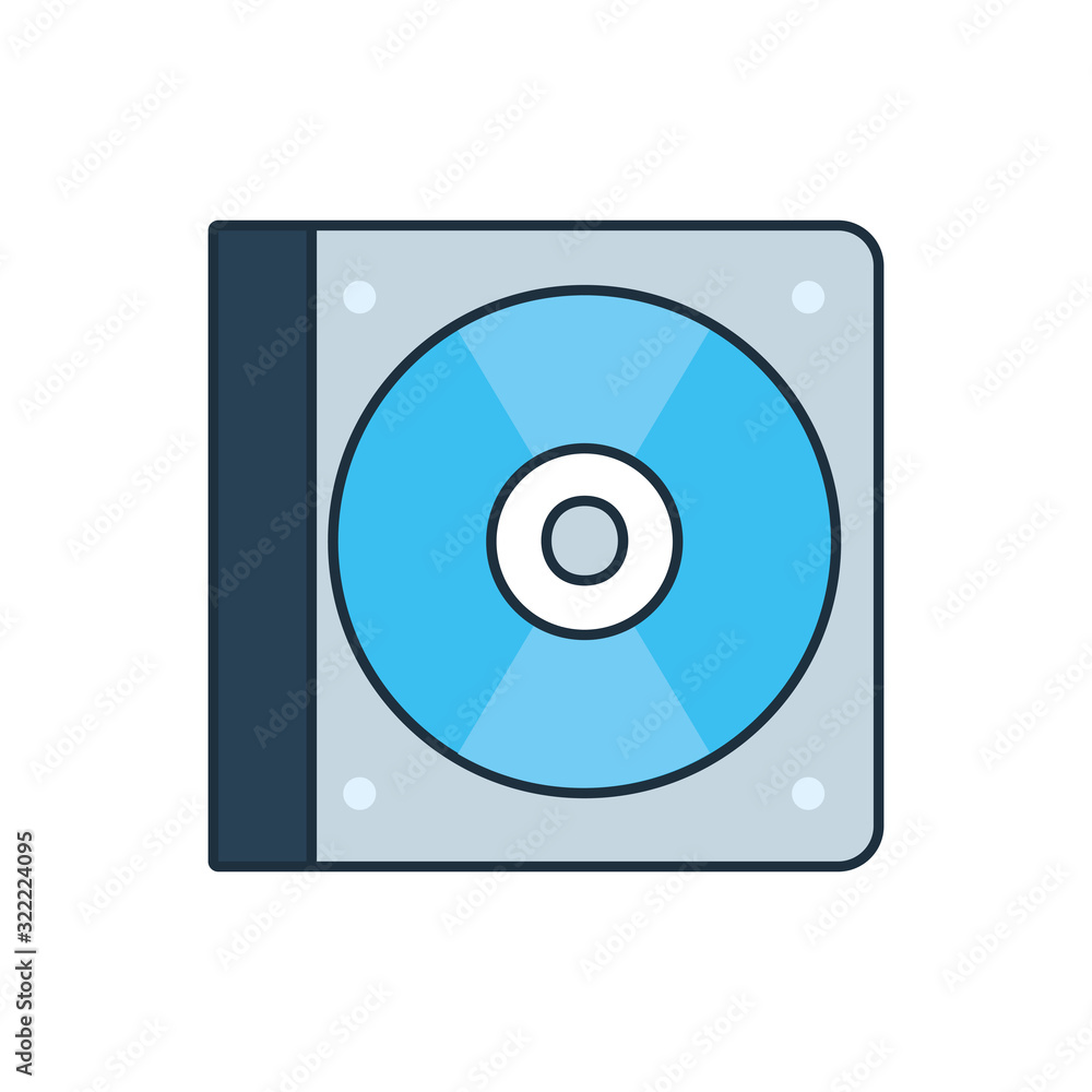 Isolated music cd line and fill icon vector design Isolated music cd line and fill icon vector design