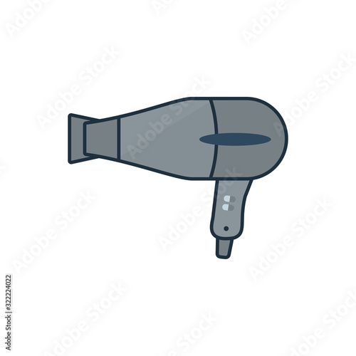 Isolated hair dryer line and fill icon vector design