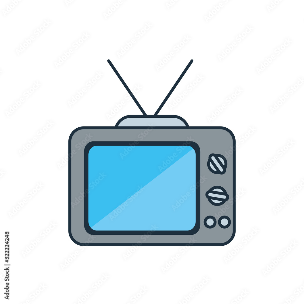 Isolated tv line and fill icon vector design Isolated tv line and fill icon vector design