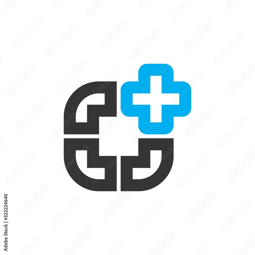 Fototapeta premium Square with plus logo design vector