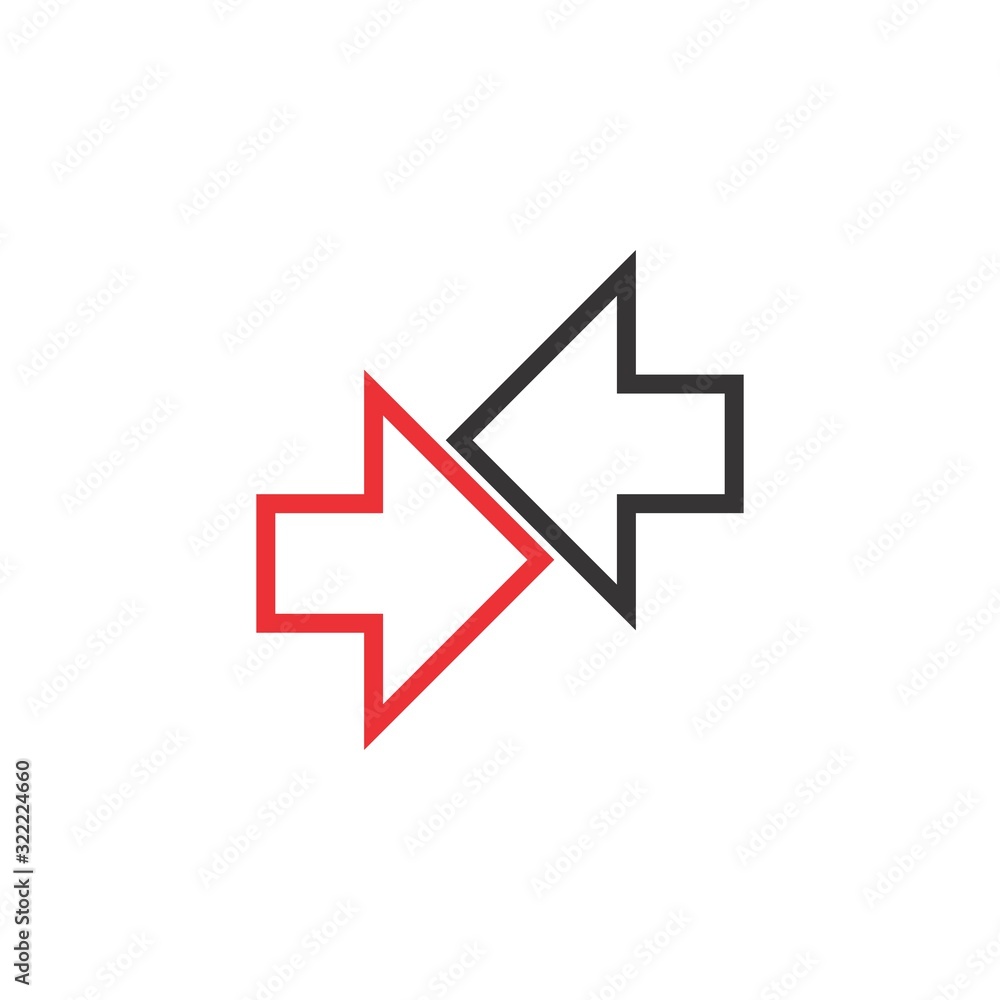 Right and Left arrow logo design vector Right and Left arrow logo design vector