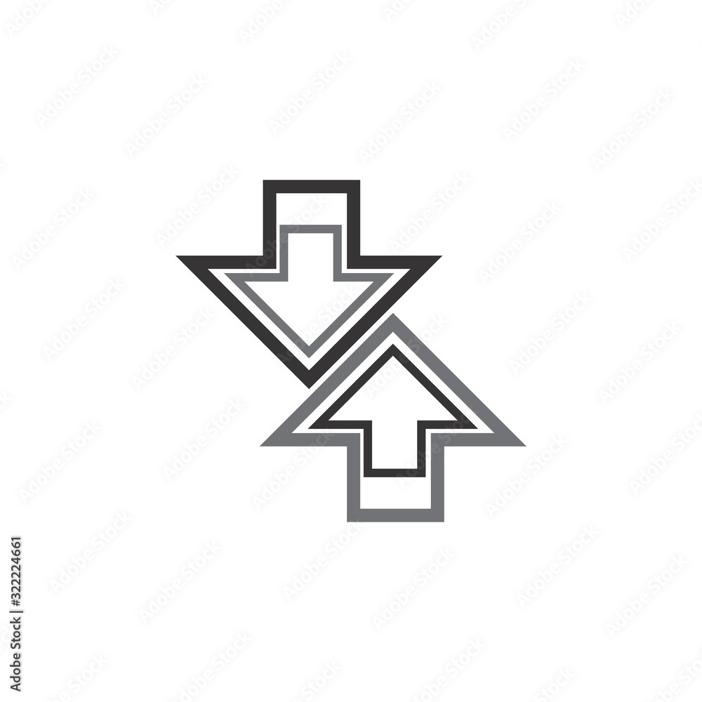 Up and down arrow logo design vector Up and down arrow logo design vector