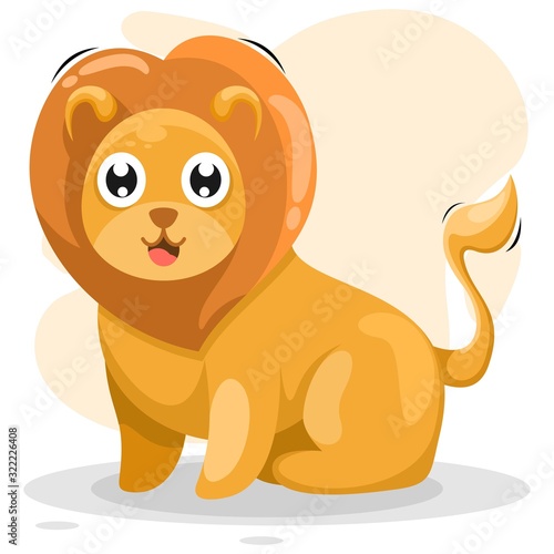 CUTE LION MASCOT CARTOON VECTOR