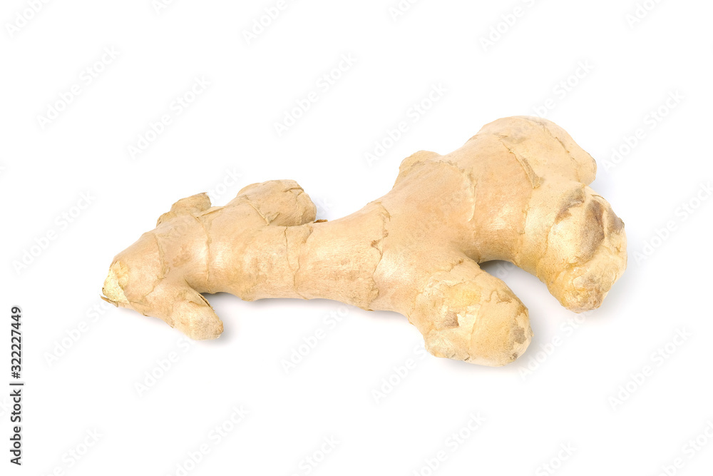Fresh ginger on white background, herb medical concept Fresh ginger on white background, herb medical concept