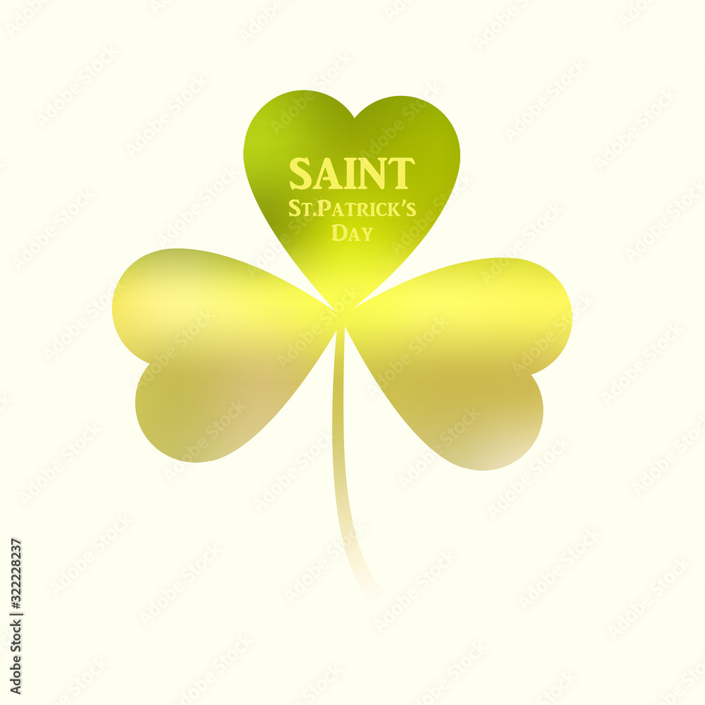 Saint Patrick's day card with shamrock. Vector Saint Patrick's day card with shamrock. Vector