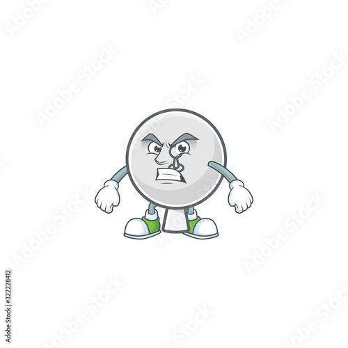 cartoon character of satellite dish with angry face