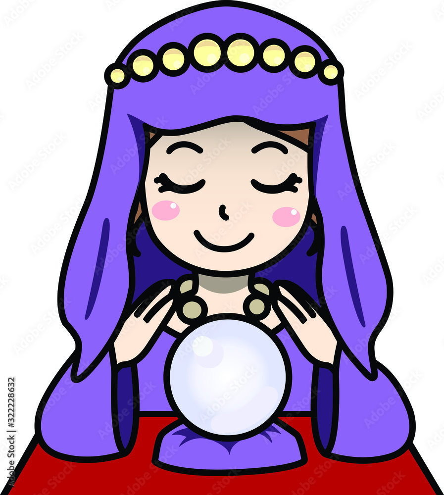 Fotografie 水晶で占う女性占い師