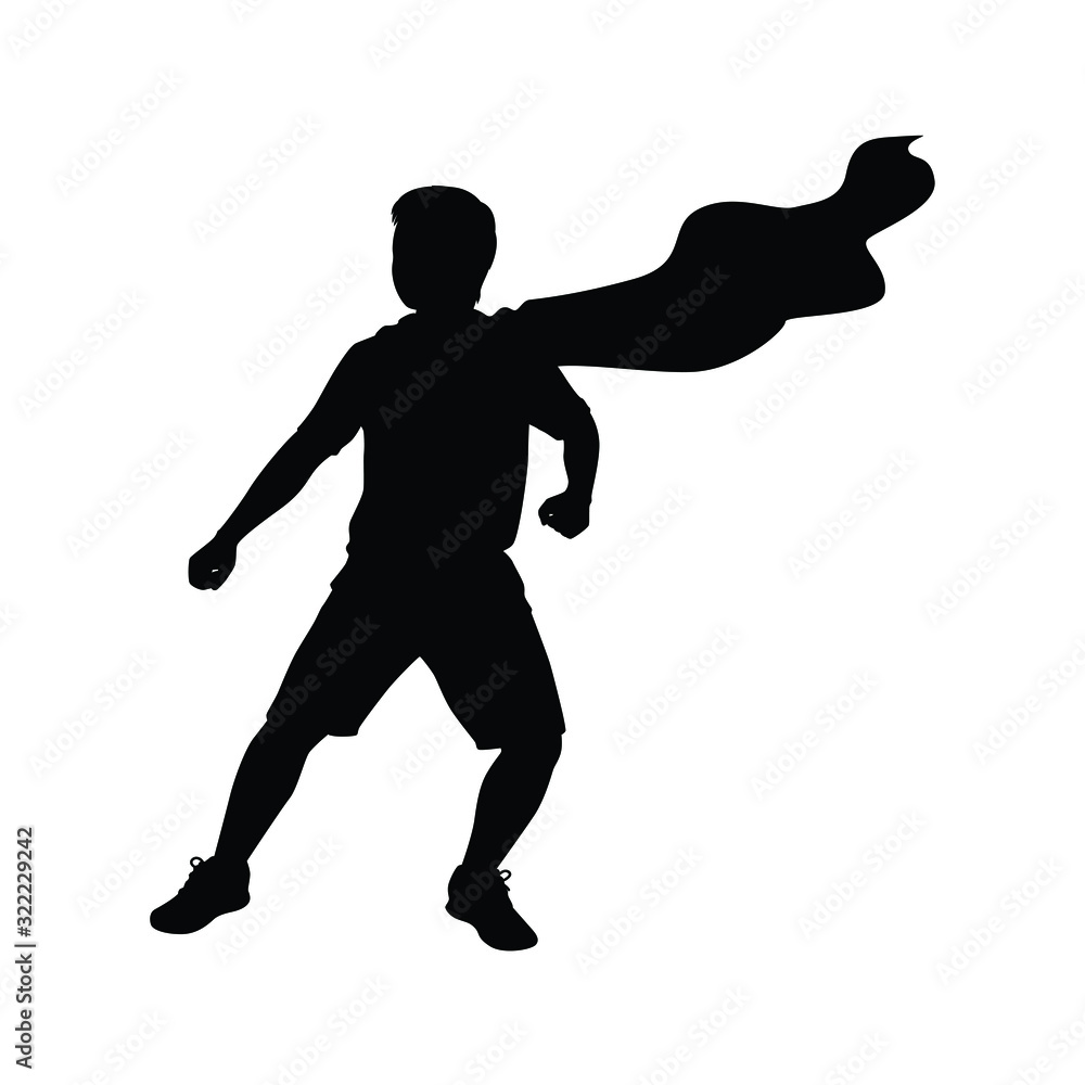 Super hero boy silhouette vector Super hero boy silhouette vector