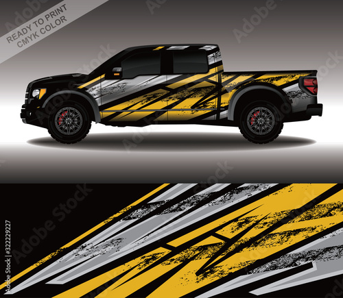 Car wrap decal design vector, custom livery race rally car vehicle sticker and tinting.