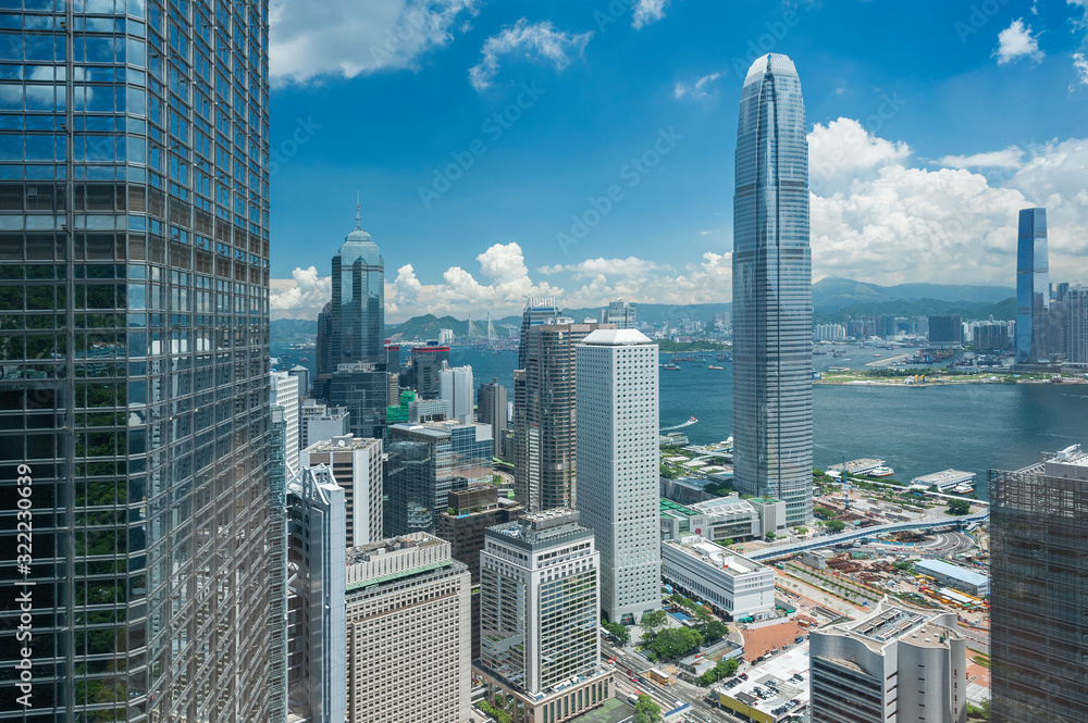 Fototapeta premium modern skyscraper and office building in Hong Kong city