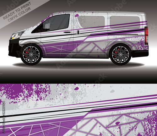 Car wrap decal design vector, custom livery race rally car vehicle sticker and tinting.