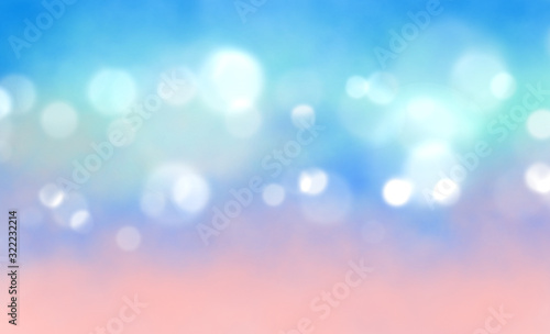 Pastel clouds and sky with bokeh . Cute bright candy background . Concept for montage yours product or presentation for girl .Princess style.