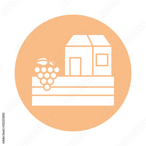 grapes fresh fruits with house building