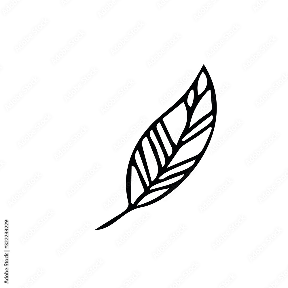 leaf hand drawn in doodle style. Element for logo design, icon, postcard, poster leaf hand drawn in doodle style. Element for logo design, icon, postcard, poster