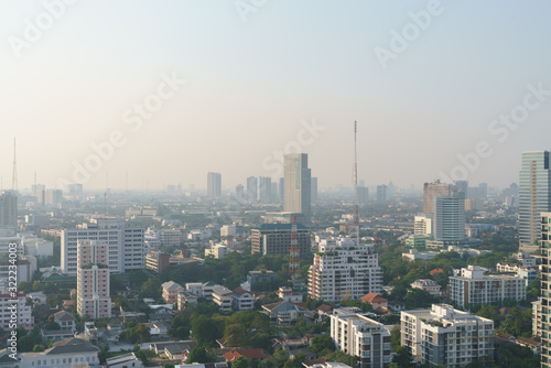 Bangkok  capital of Thailand with dust and smoke